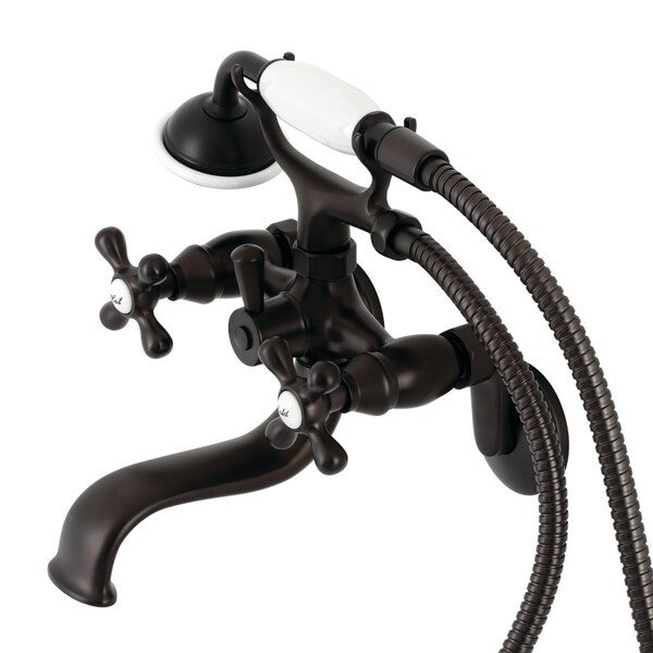 Kingston Brass KS226ORB Wall Mount Tub Faucet with Hand Shower, Oil Rubbed Bronze KS226ORB - main